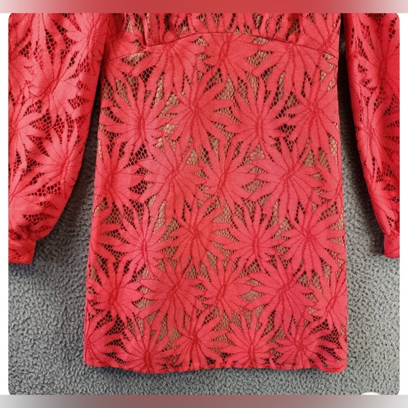 MICHAEL MICHAEL KORS Palm Lace Mini Dress - Sangria - size 0 - Picture 7 of 13